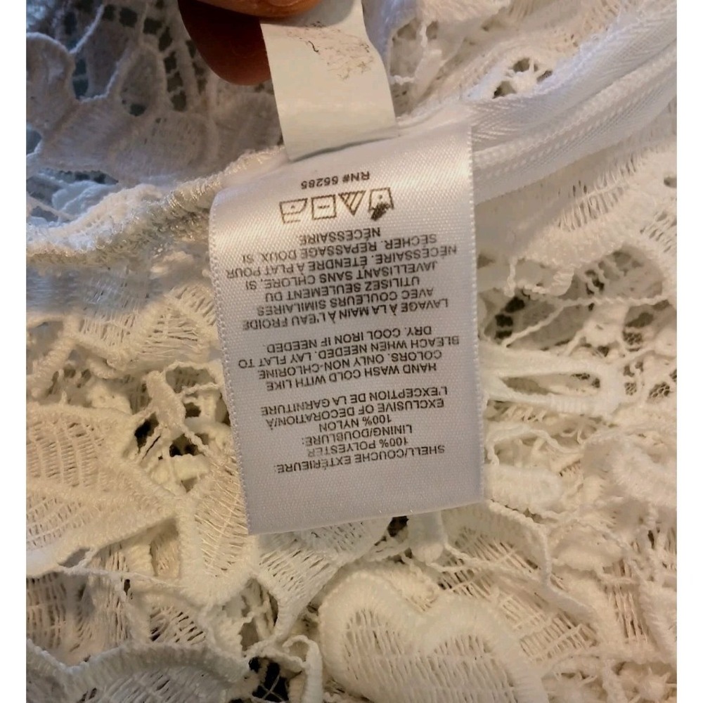 Express White Lace Sleeveless Blouse Whimsy Fairy Side Zip Closure Large D123 - Picture 4 of 12